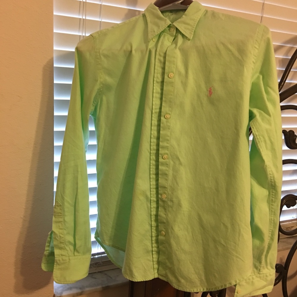 Lime green Ralph Lauren golf button down shirt